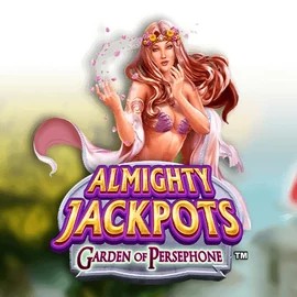 Almighty Jackpots: Garden of Persephone slot logo by Novomatic at Festival Play Casino
