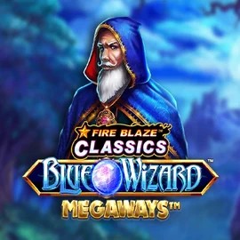 Fire Blaze Blue Wizard Megaways slot logo by Rarestone Gaming at Festival Play Casino