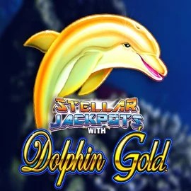 Dolphin Gold with Stellar Jackpots online game logo by Lightning Box Game on festivalplaycasino.eu.com